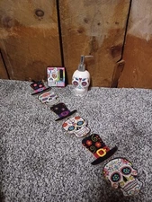 Day of the Dead Sugar Skull Cigarette Case/lighter, Soap Dispenser & Wall Decor