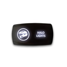 HALO LIGHTS - Horizontal LED Rocker Switch 5 Pin Dual Light 20A 12V ON / OFF