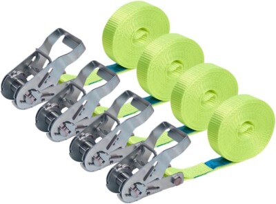4x Ratschenzurrgurt Spanngurt,einteilig NEONGELB, 1000 daN, 4m 4x Ratschenzurrgurt Spanngurt,einteilig NEONGELB, 1000 daN, 4m