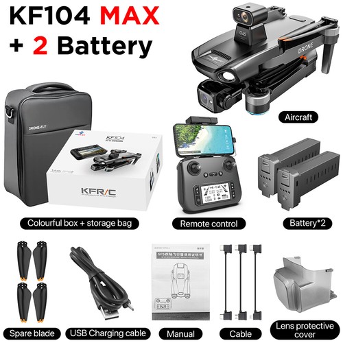 KF104 MAX 4K FPV GPS 3Achsen Gimbal Anti Shake 6KM Quadcopter Faltbare RC Drohne - Bild 33 von 36