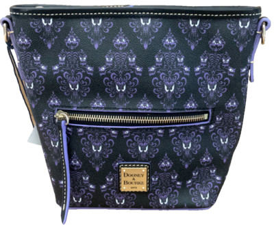 Disney Parks Dooney & Bourke Haunted Mansion Purple Wallpaper Crossbody Purse -F