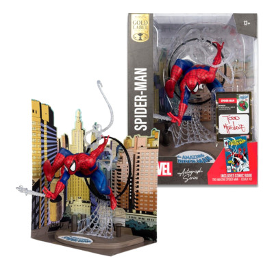 SPIDERMAN SIGNED TODD McFARLANE NEW SHIPPER SEALED 1:6 SCALE GOLD LABEL #301