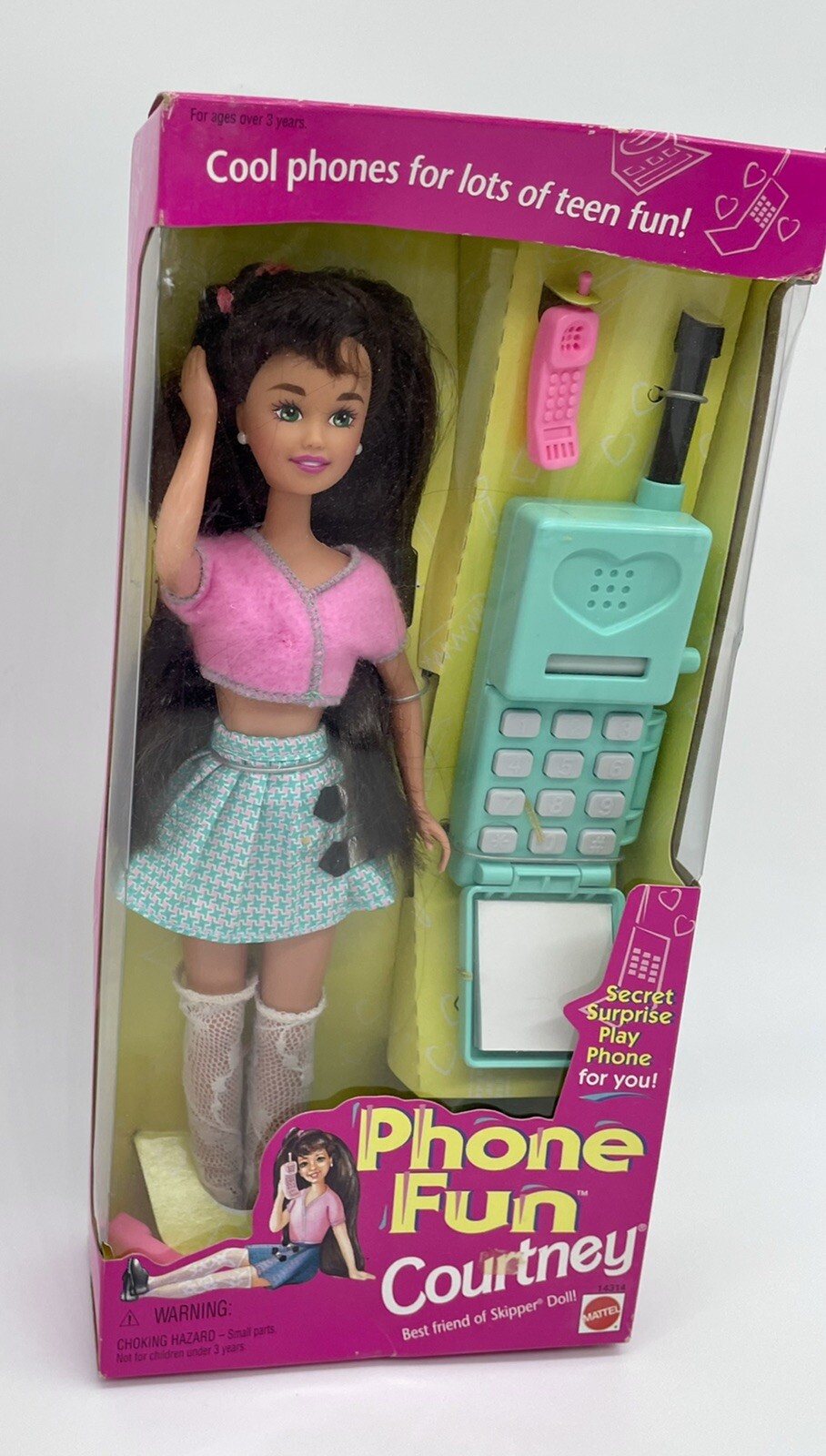 Poupée de collection rare Barbie 1995 Phone Fun Courtney certifiée NRFB d'origine Malaisie
