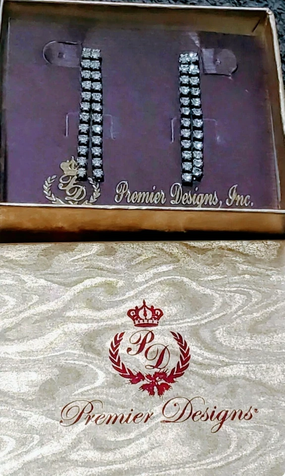 Pendientes Cristales Austriacos Doble Cuelga Deslumbramiento 💞Muy Brillante y Hermoso💞💞 Foto 2 de 2