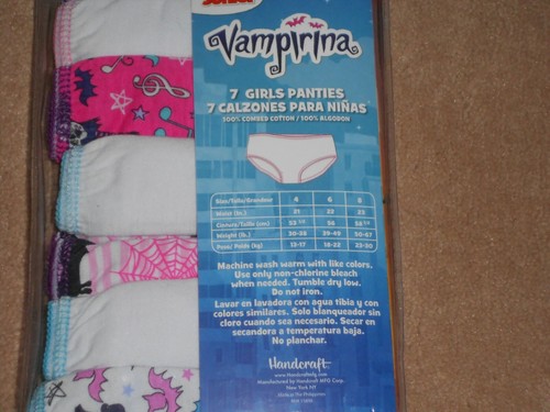 NEW, GIRLS DISNEY JUNIOR VAMPIRINA PANTIES, 7 PACK, SIZE 4 - Picture 2 of 2