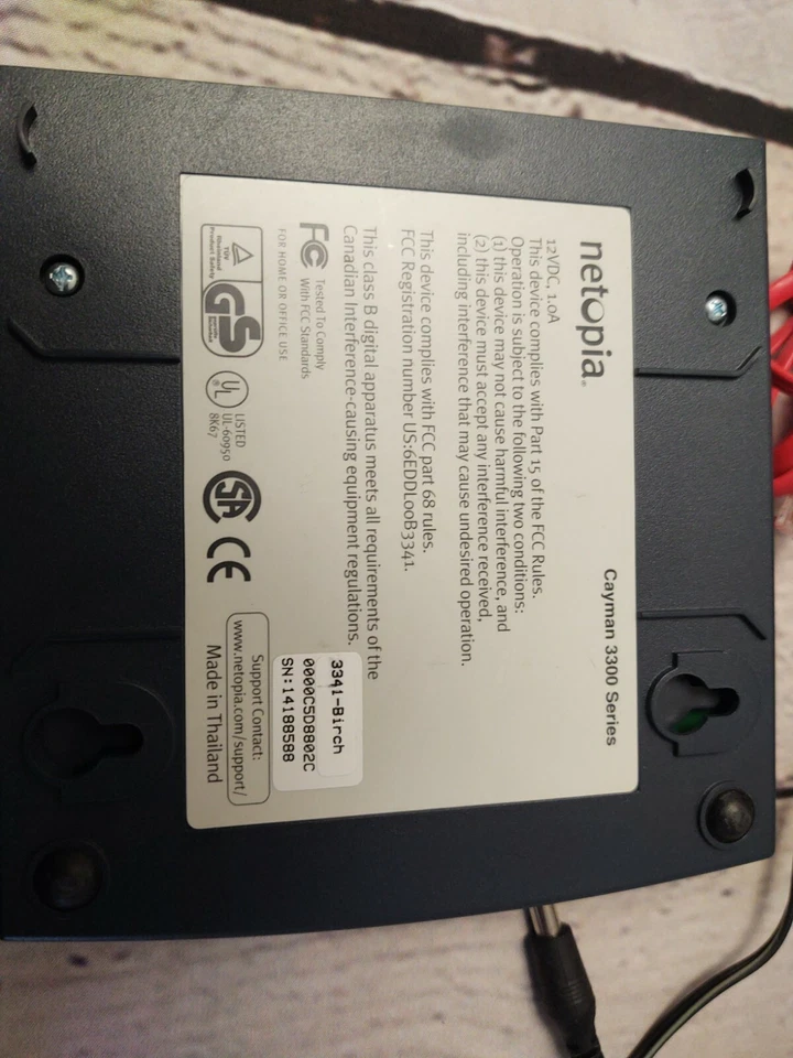 Netopia 3300 Series 54 Mbps 4-Port 10/100 Wireless ADSL Router 3347NWG-006 - Image 3 of 4