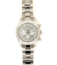 IceTime APEX White 40mm Men's White Gold Steel Watch Iced 0.10ct Diamonds