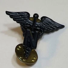 U.S. Army Officer USAMM Collar Pin for Medical Nurse Corps - Black Metal