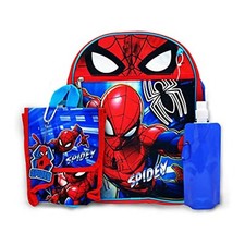 Spiderman Kids Backpacking Backpack With Lunch Bag 16" School Bag Boys-5 Pcs New