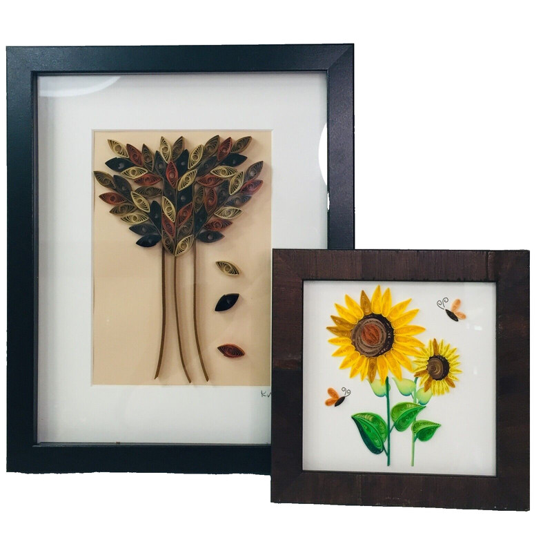 Quilling Paper Original Pictures 2  Sunflower Tree Fall Framed Seasonal Pictures