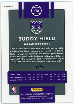 2017-18 Optic Fast Break Blue Buddy Hield 19/50 #128 | eBay