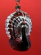 Antique Peacock German Figural Christmas Ornament | Mercury Glass