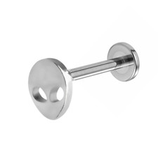 16G   ALIEN Logo STEEL INTERNALLY THREAD LIP LABRET TRAGUS STUD RING Halloween