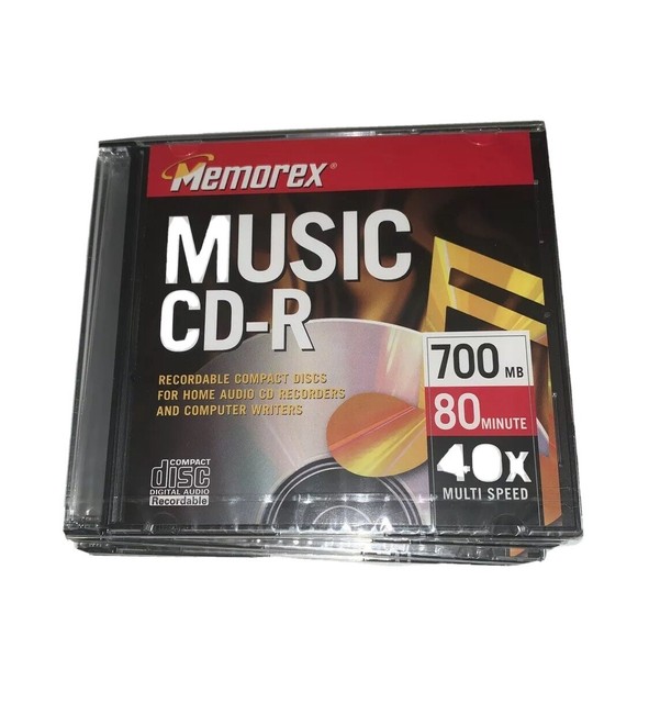 Memorex Music CDR Recordable Erasable Blank CDs Write 40X 700 MB 80