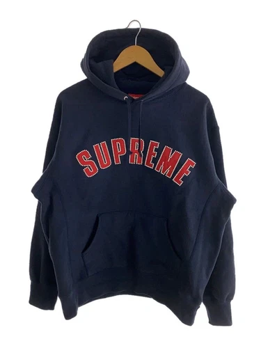Supreme Felpa con Cappuccio 21FW Logo Perla Felpa con Cappuccio M Cotone Navy Usata