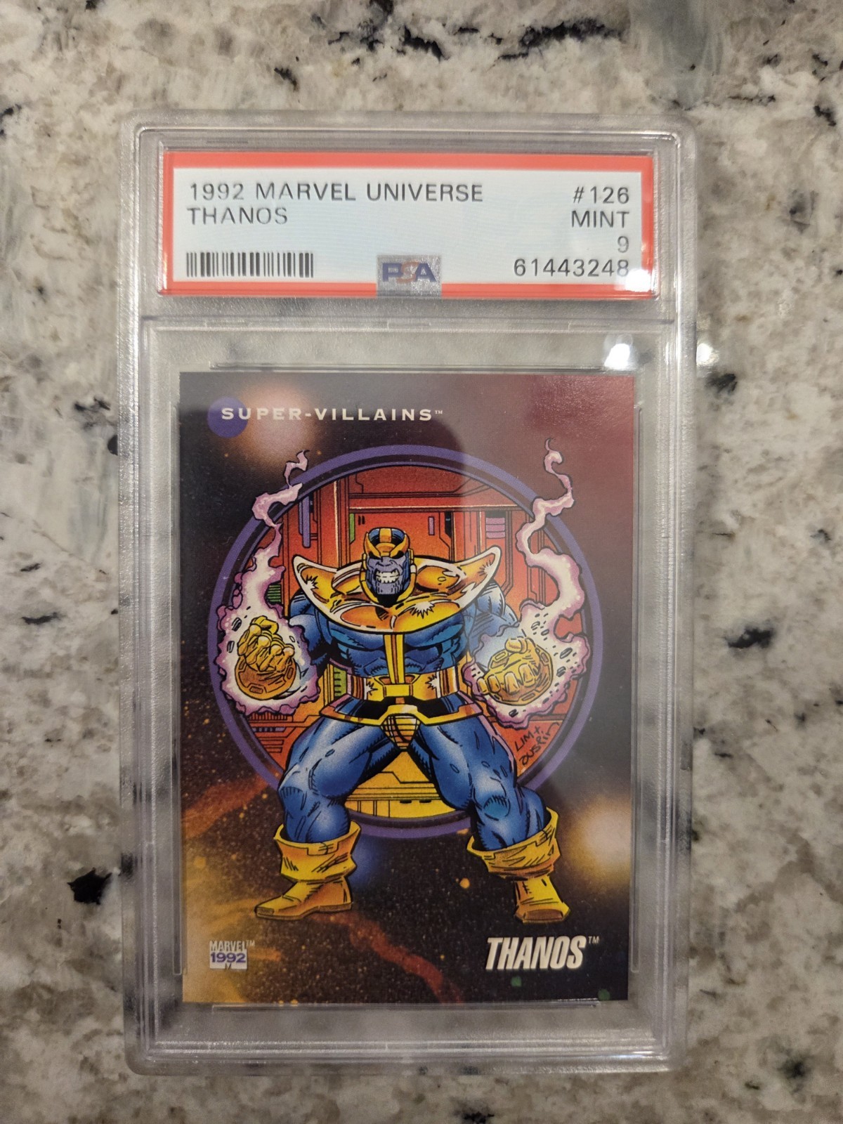 PSA 9 1992 Marvel Universe Thanos #126 view 1