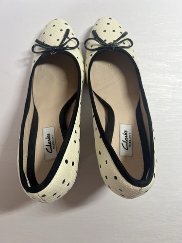 Clarks Narrative Damenschuhe mit Absatz UK7 schwarz & weiß gepunktetes Leder - Bild 12 von 16