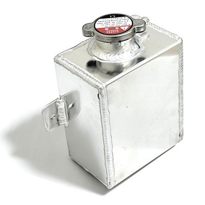 Universal 1.2L Raw Aluminum Coolant Reservoir Expansion Overflow Tank Bottle