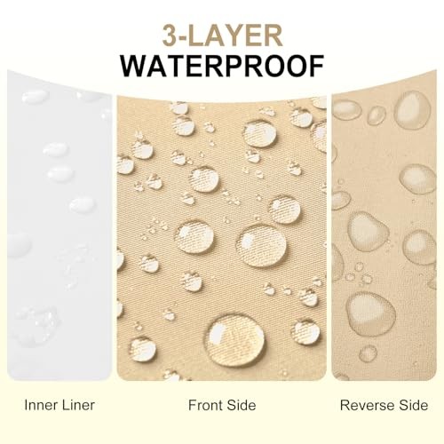 Wasserdichte Outdoor Stuhlkissen für Terrassenmöbel, 18" 18x18x2 Zoll Beige - Bild 2 von 6