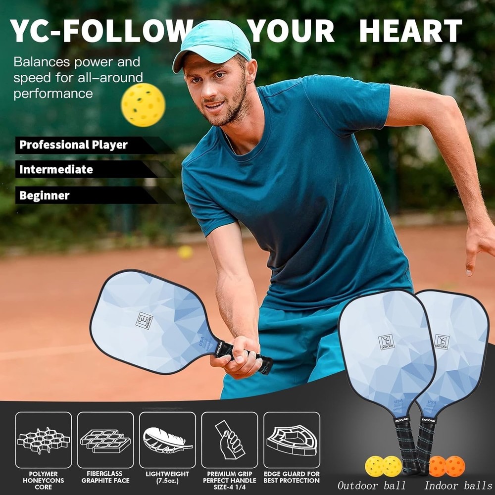 USAPA Approved Pickleball Paddle Set with 2 Paddles, Balls & Carry Bag USAPA Approved Pickleball Paddle Set with 2 Paddles, Balls & Carry Bag