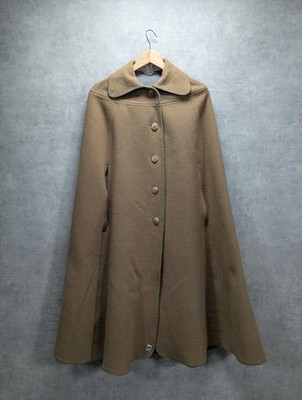 Wetherall Woll Cape Mantel Damen klassisch gefüttert Knopf Maxi Hexenjacke Herbst