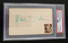 Marlene Dietrich Autograph signed Signature Index Card COA authenticated by PSA