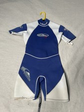 Quicksilver Comp Neoprene Black Blue Wetsuit Short Sleeve Shorty Youth Size 10