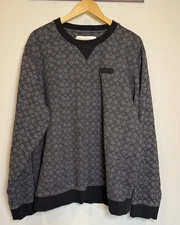 COACH CB490 Signature Jacquard Essential CrewNeck Sweatshirt Black Gray Men XXL