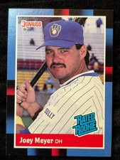 1988 Donruss Joey Meyer Rated Rookie Baseball Card #36 Brewers DH