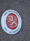 Consulate of Finland Porcelain Oval Button Sign Vintage