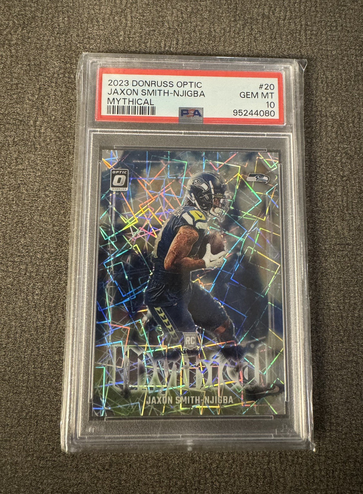 2023 Donruss Optic #20 Jaxon Smith-Njigba Mythical PSA 10 Case Hit Rookie