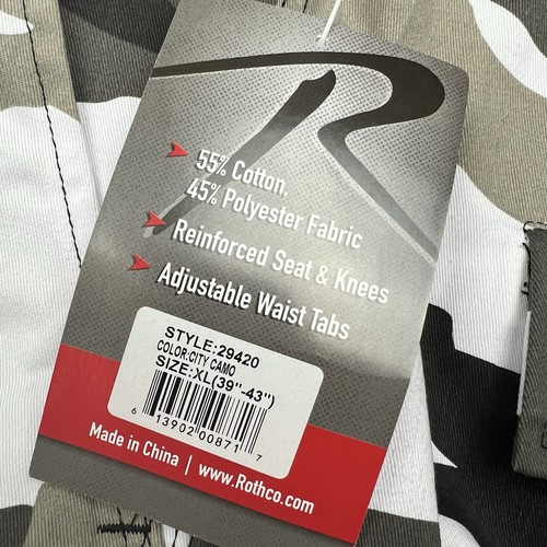 Rothco BDU Pants Men’s XL City Camo Relaxed Fit Zipper Fly Double Knee NWT - Picture 3 of 14