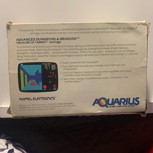 Mattel Aquarius Computer Game Advanced Dungeons Dragons Treasure & BIORYTHMS - Zdjęcie 2 z 10