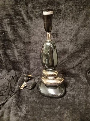 MODERNER CHROM KIESEL TISCHLAMPENFUSS - Silber Metallic - 40 cm / 16'' - funktioniert!