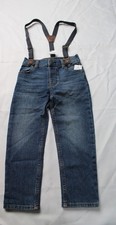 OshKosh B'Gosh Boy's Stretch Denim Suspenders MS7 Bright Sea Wash Size 4T NWT