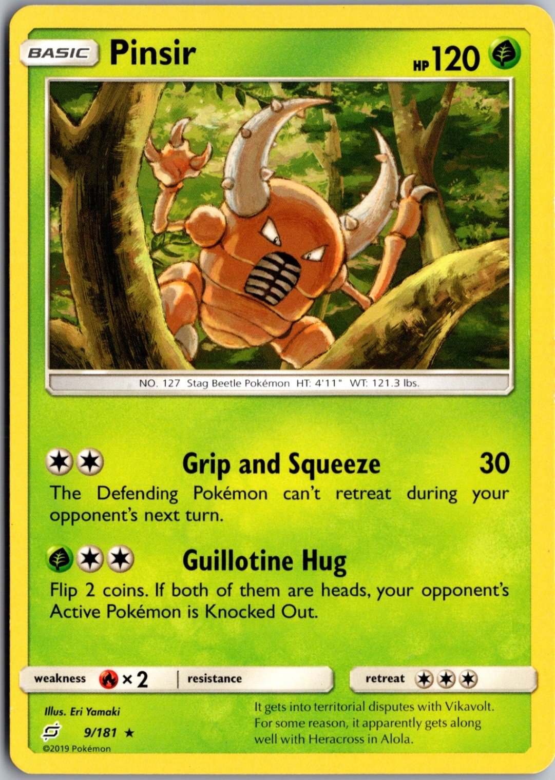 Pinsir 9/181 Rare Team Up Lightly Played Pokemon Card TCG Single