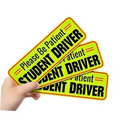 Student Driver Car Magnet Set of 3 - Be Patient Student Driver 10  , 3 Pk