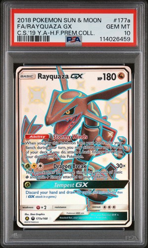 2018 Pokemon Rayquaza GX #177a/168 Celestial Storm PSA 10
