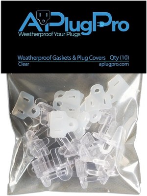 The Original Weatherproof Gaskets & Plug Covers - Made in Qty (10), Clear 