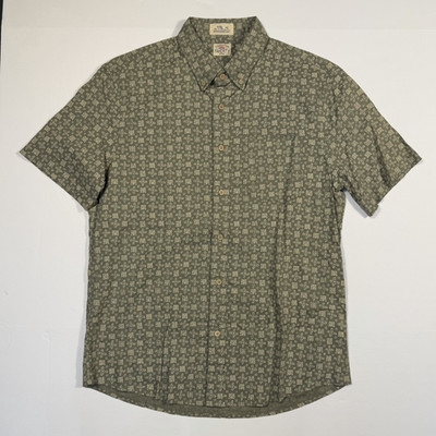 $158 New FAHERTY Men's Size Large L Casual Green Stretch Breeze Button Up Shirt