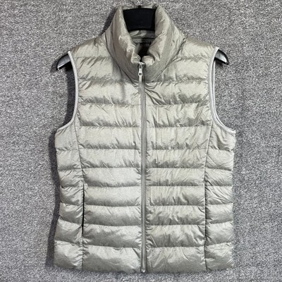 Uniqlo Ultra Light Down Vest Womens Small Gray Packable Water Repellent Puffer