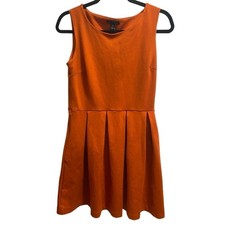 Tommy Hilfiger Sleeveless Pleated Dress With Pockets, size Small, Orange
