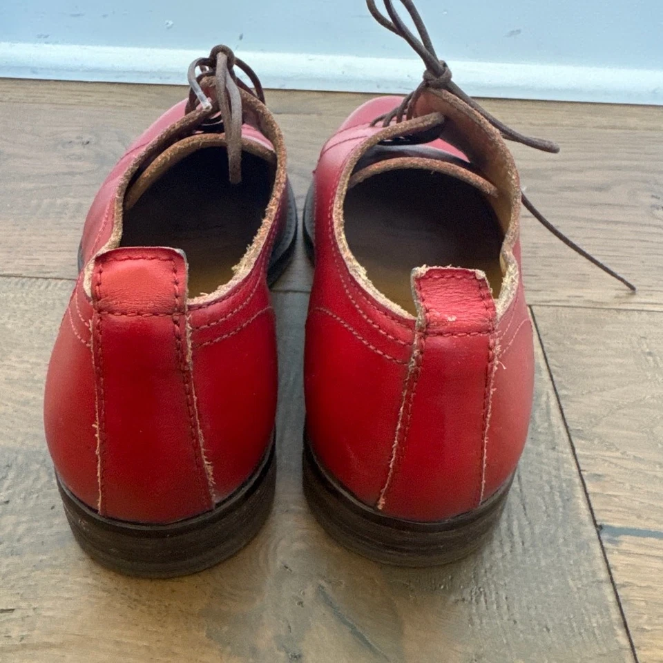 Zapatos Oxford MOMA Italianos de Cuero Rojo Diseñador Minimalista Para Mujer EU 37 US 6.5-7 Foto 4 de 4