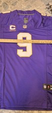 J.J. McCarthy #9 Minnesota Vikings Men's Large Jersey Purple - Captains Patch