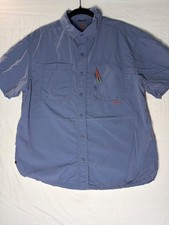 Ozark Trail mens sz L Blue Hiking short sleeve nylon shirt outdoors