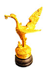 ANTIQUE METAL SCULPTURE /  STATUE of PHOENIX BIRD of  THAILAND DIETY - WOOD BASE — photo 6