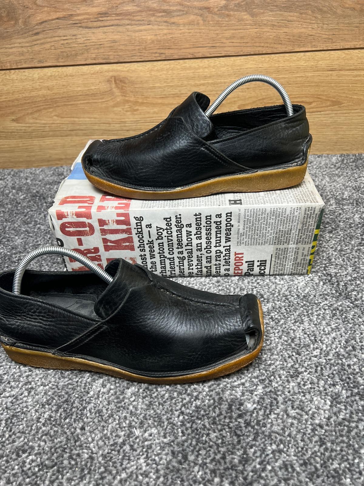 Zapatos sin cordones negros Snipe de cuero para mujer talla 6