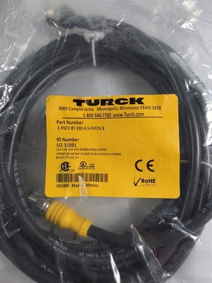 Turck E-RSCV 8T-930-4.5-FKFDV 8 Cordset NEW U2-31091