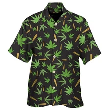 Weed Cigarette Tropical Hawaiian Aloha Shirts 178V