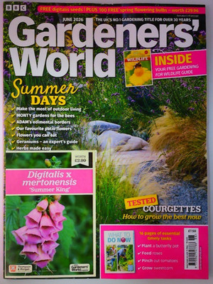BBC Gardeners' World magazine Jun '26 Summer Days +Courgettes &Summer King seeds